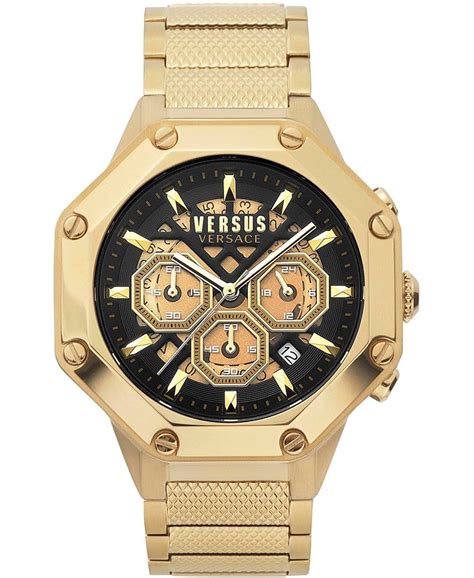 mens versace versus gold watch blue face|Versace watch with chronograph q5c.